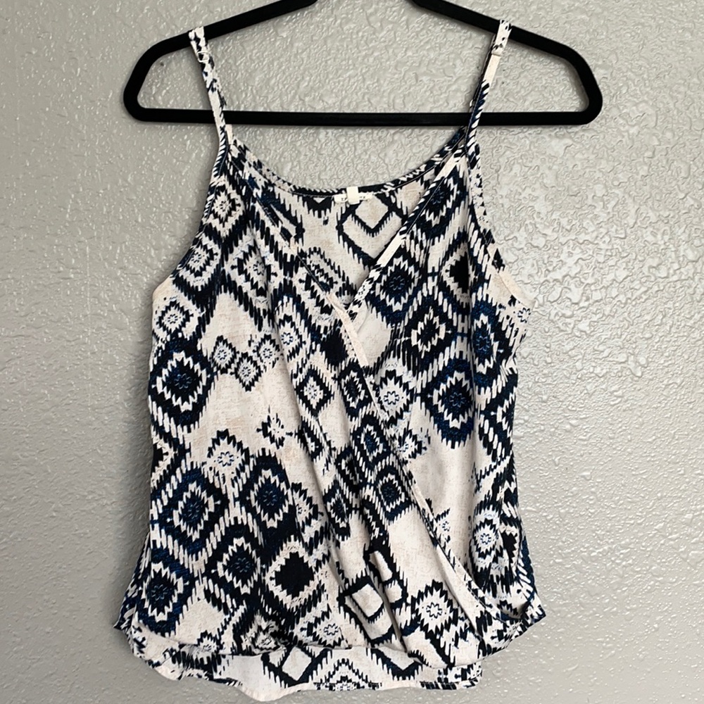 En Creme pattern tank top blouse